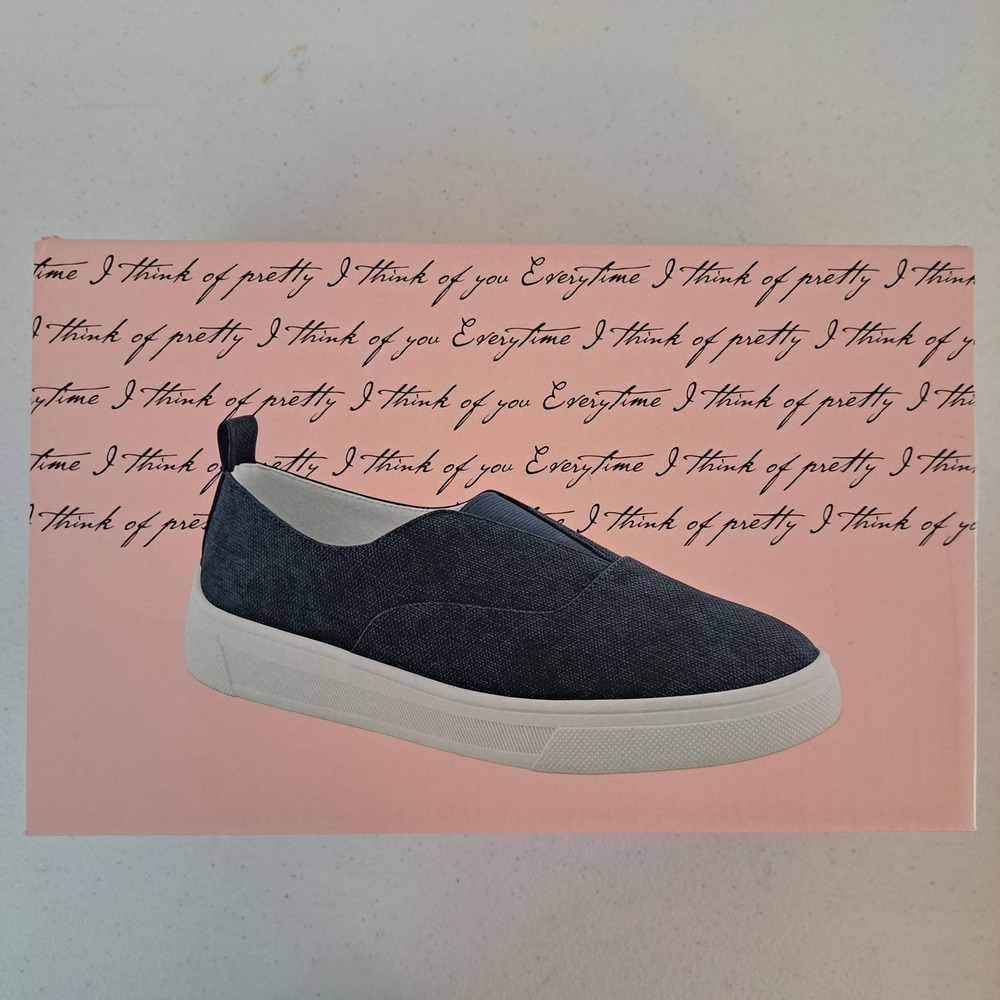 Kensie Salia Slip On Sneakers 7 Navy Blue New Textile Low Top 1178-462-B30